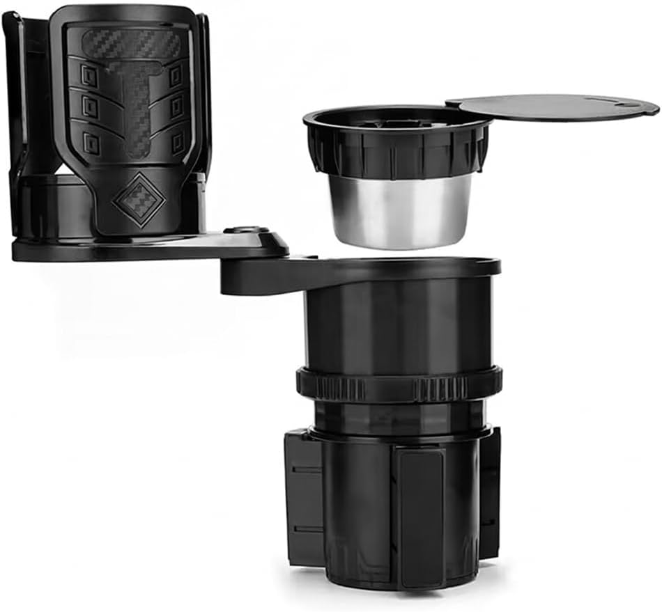 Universal 3-in-1 Car Cup Holder Expander with Removable Ashtray, Adjustable Base & Dual Drink Slots, Heavy-Duty Adapter Fits 18-40oz Bottles and Thermoses for Cars, Trucks, and SUVs
