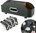 HALOYIVGO Car Seat Back Organizer - Stylish & Functional Storage for Family Adventures - Cup Holders, Tissue Box & Hooks - Perfect for Kids, Road Trips & Travel (Emeralds)