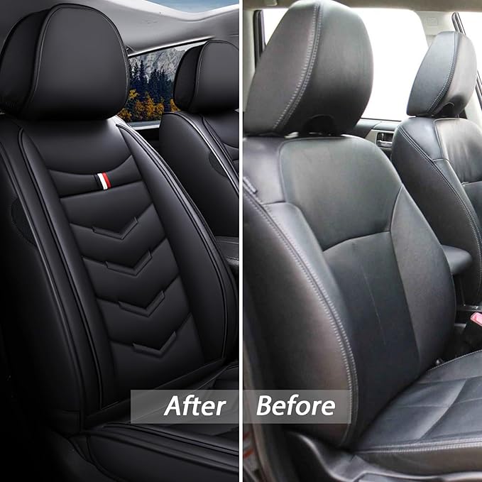 MVRVMV 3 Row 7 Seater Seat Covers for Ford Explorer 2012-2026, Airbag Compatible Front and Rear Split Bench Leather Auto Seat Protectors (7 Seat Standard, Black