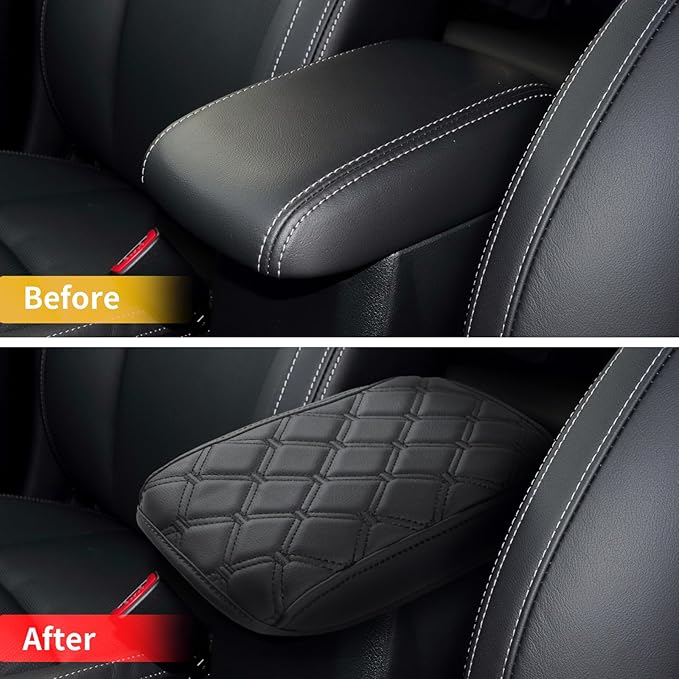 GIANT PANDA Custom Car Center Console Armrest Cover Fit 2014 2015 2016 2017 2018 Subaru Forester,Waterproof Faux Leather Middle Console Cover Protector - Full Protection - Black