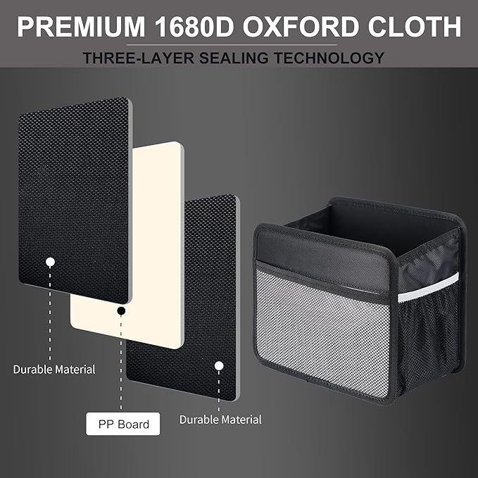 Car Back Seat Organizer and Storage Bag, Premium 1680D Oxford Cloth Collapsible Universal Hanging Car Seat Back Organizer for Kids & Adults