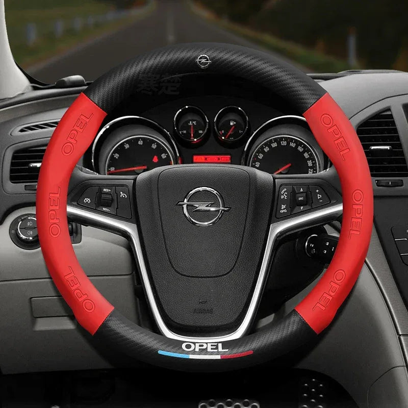 Opel Carbon Fiber Leather Steering Wheel Cover
