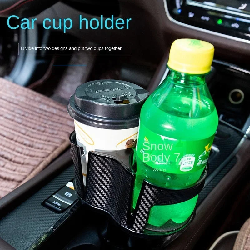 Car Two-Hole Cup Holder Expander | Adjustable Drink Organizer for Vehicles