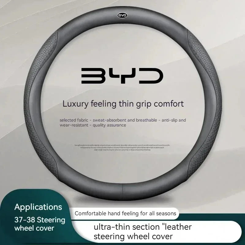 BYD Carbon Fiber Leather Steering Wheel Cover