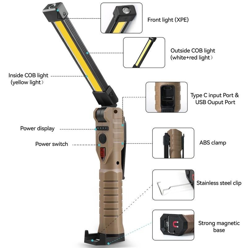 7-Mode Folding Work Light