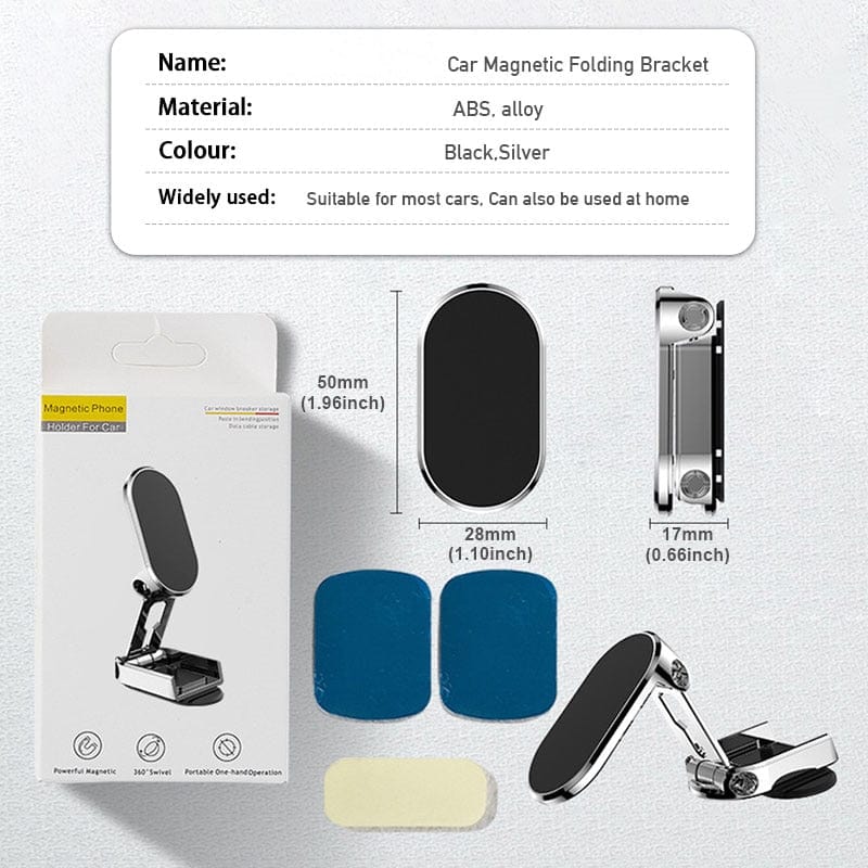 360° Rotatable Foldable Magnetic Car Phone Holder