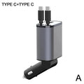4-in-1 Retractable Super-Fast Car Charger, USB Type C Cable for iPhone & Samsung