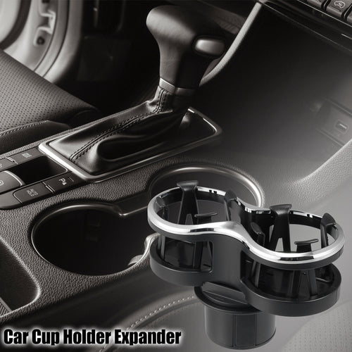 2-in-1 Multifunction Car Cup Holder Expander with Adjustable Base Black